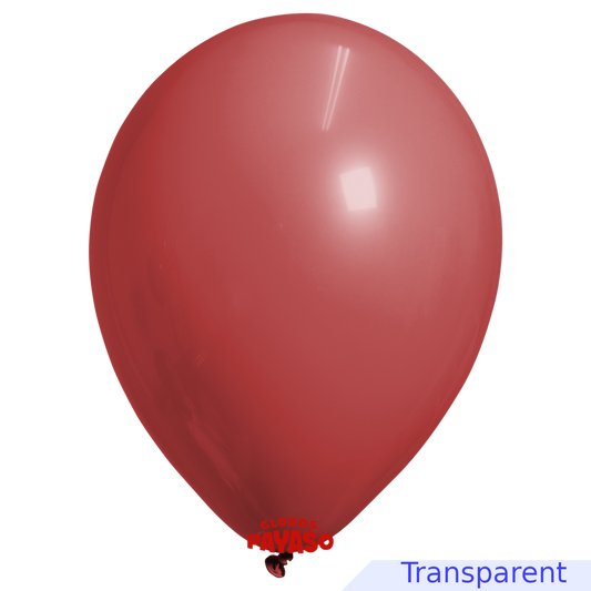 Globos Payaso / Unique 16" Ruby Red Translucid Decorator 25 PCS Balloon