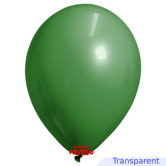 Globos Payaso / Unique 5" Emerald Green Translucid Decorator 100 PCS Balloons