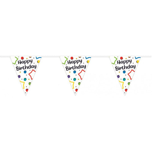 Globos Payaso Garland Happy Birthday - 15 flags Paper