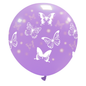 Cattex 32" Round Lavender Big Butterflies Latex Balloon – (1 Piece)