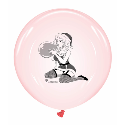 Cattex 24" Soap Red & Crystal Red Premium Latex Balloons – Christmas Edition (Pack of 6)