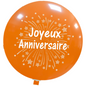 Cattex 35" Giant Orange Anniversaire Fireworks Latex Balloon – (1 Piece)