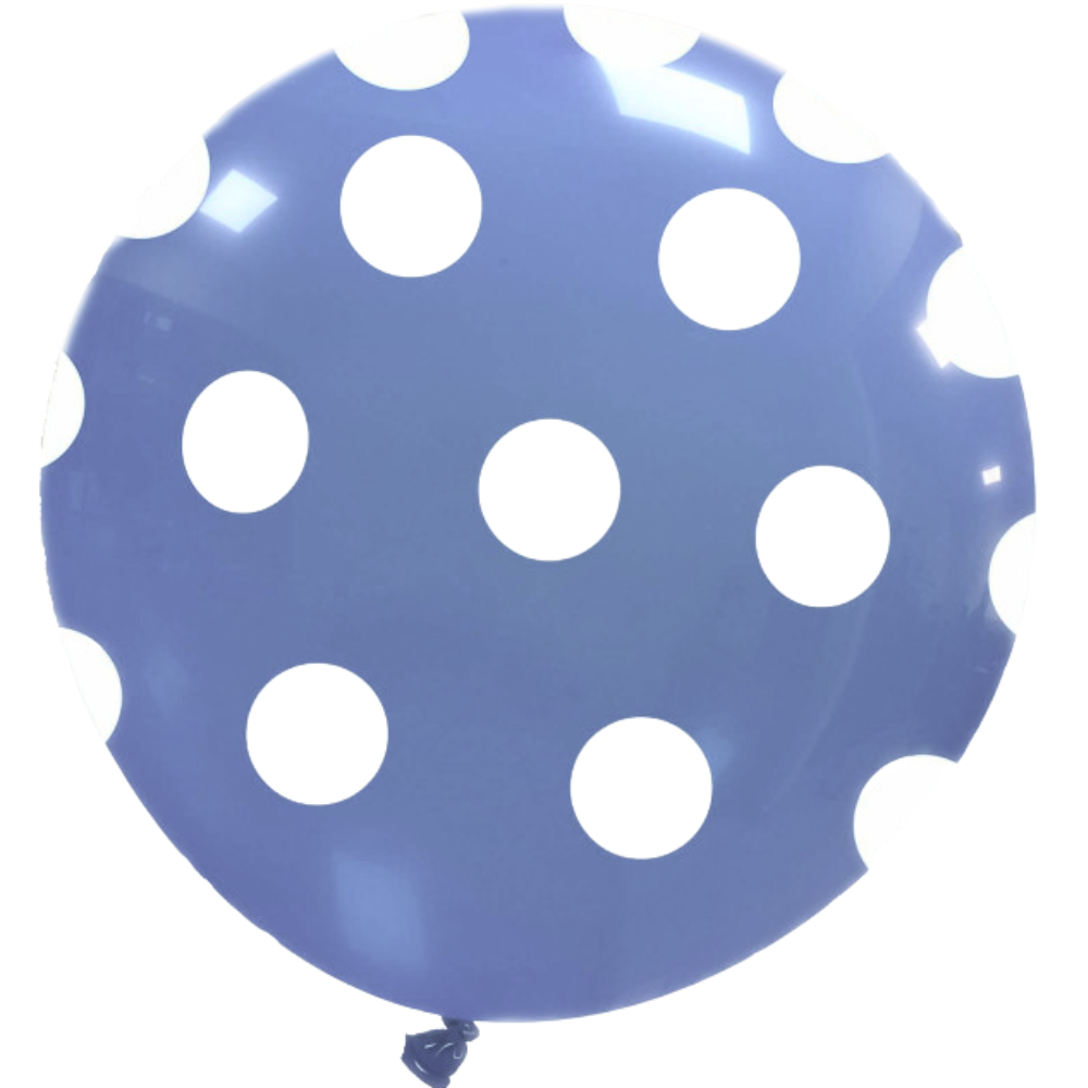 Cattex 32" Round Periwinkle Polka Dots Latex Balloon – (1 Piece)