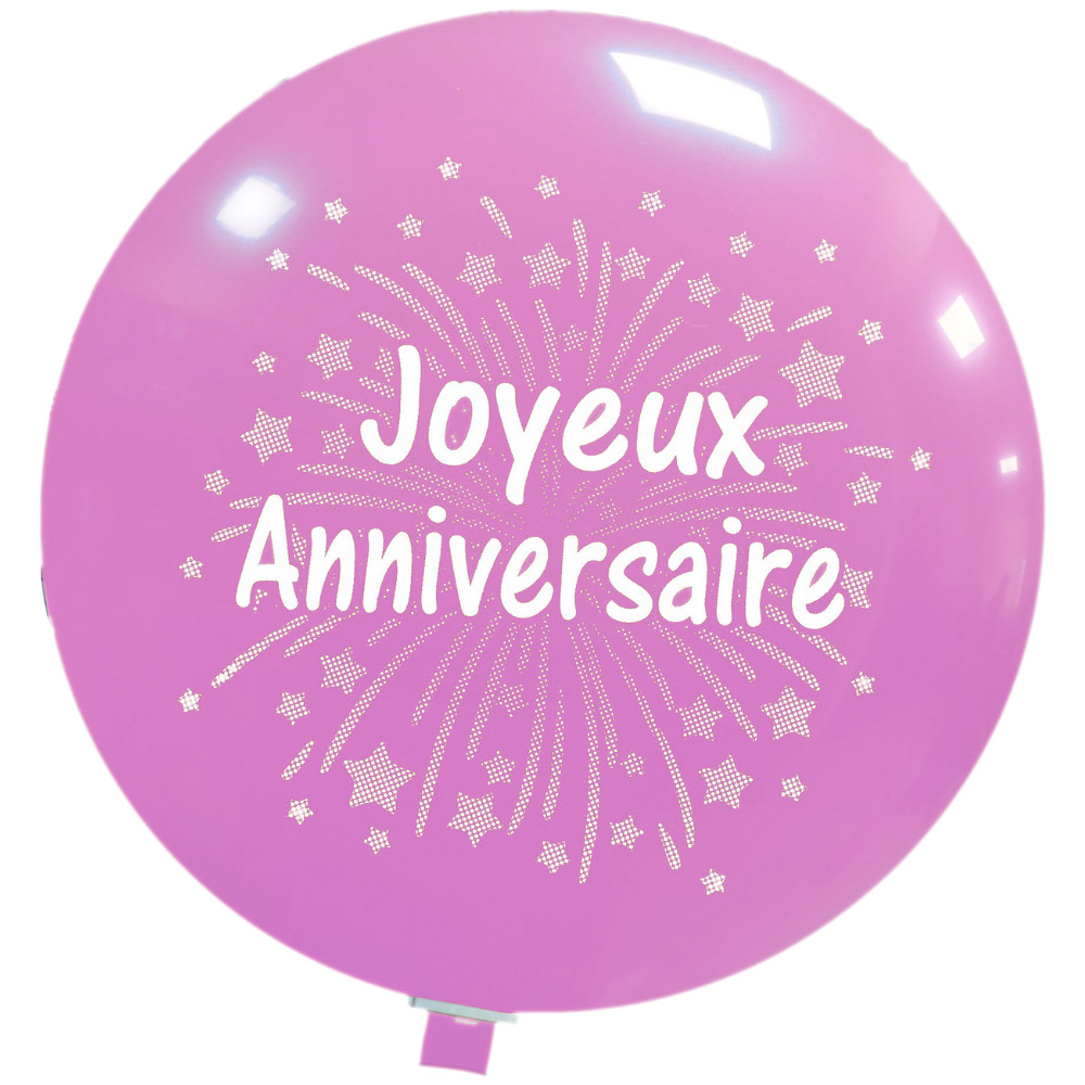 Cattex 35" Giant Pink Anniversaire Fireworks Latex Balloon – (1 Piece)
