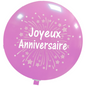 Cattex 35" Giant Pink Anniversaire Fireworks Latex Balloon – (1 Piece)