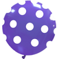 Cattex 32" Round Purple Polka Dots Latex Balloon – (1 Piece)