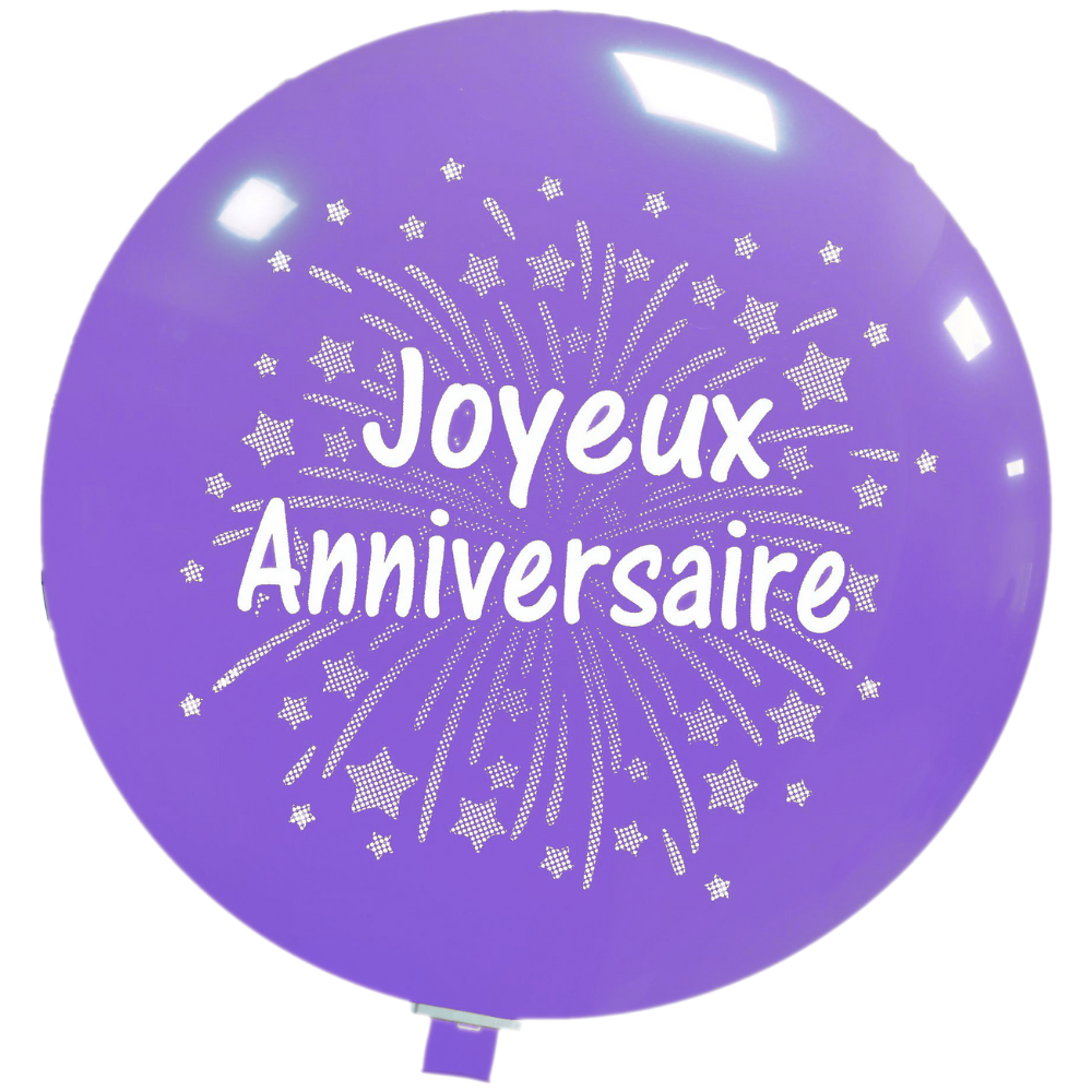 Cattex 35" Giant Purple Anniversaire Fireworks Latex Balloon – (1 Piece)