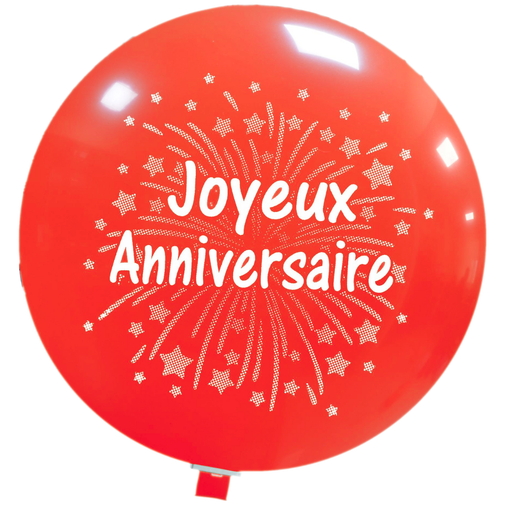 Cattex 35" Giant Red Anniversaire Fireworks Latex Balloon – (1 Piece)