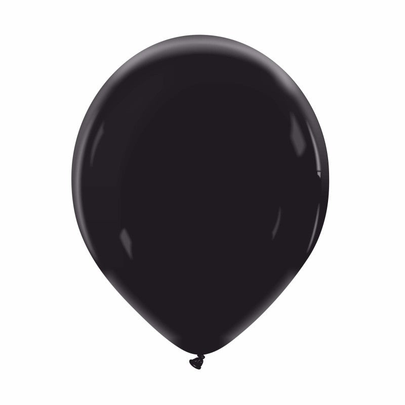 Cattex 12" Midnight Black Premium Latex Balloons – (Pack of 15)