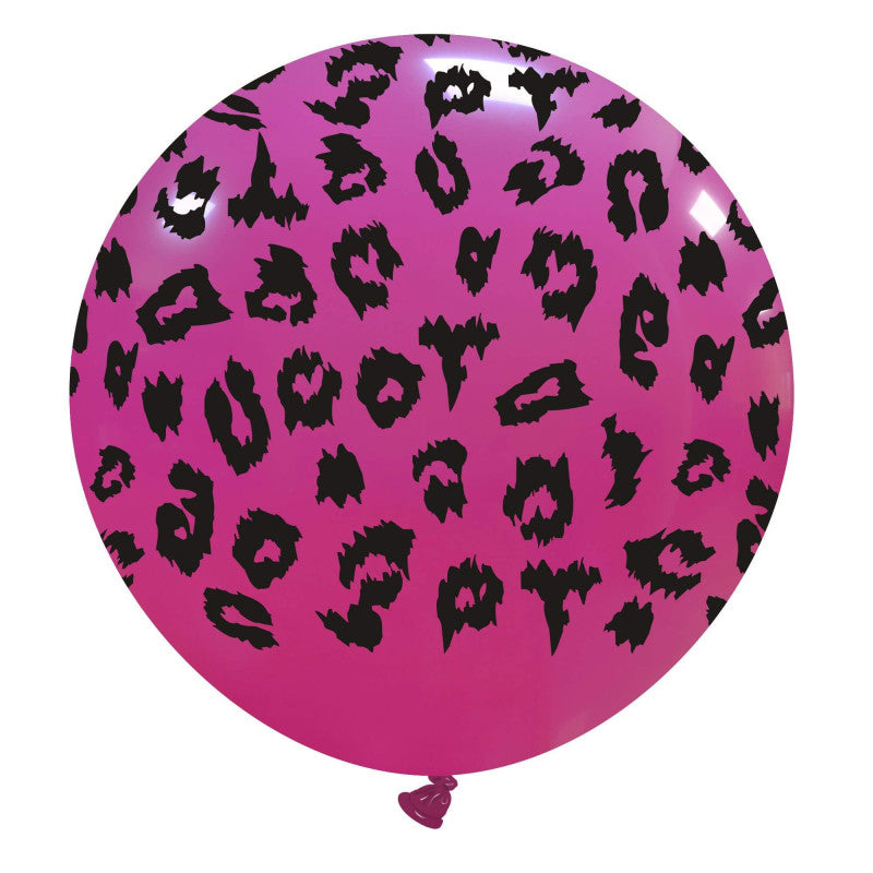 Cattex 32" Round Fuchsia Leopard Latex Balloon – (1 Piece)