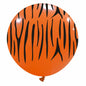 Cattex 32" Round Orange Stripes Latex Balloon – (1 Piece)