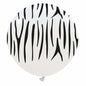 Cattex 32" Round White Stripes Latex Balloon – (1 Piece)