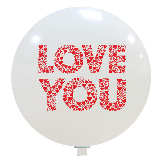 Cattex 32" Giant White Love You Hearts Latex Balloon – (1 Piece)