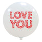 Cattex 32" Giant White Love You Hearts Latex Balloon – (1 Piece)