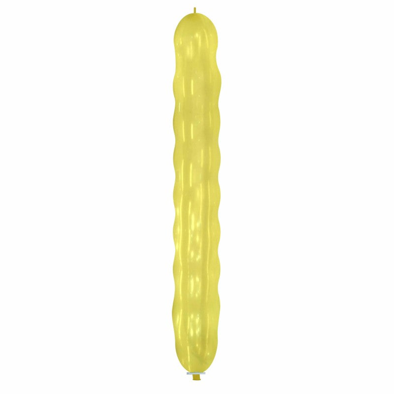 Cattex 94" Spiral Giant Crystal Yellow Latex Balloon – (1 Piece)