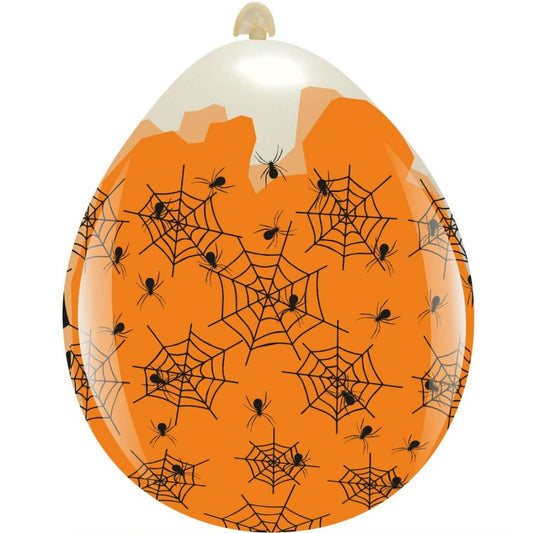 Cattex 18" Spider Webs Stuffing Latex Balloons – (Pack of 10)
