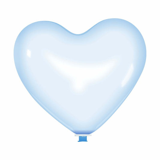Cattex 35" Heart Crystal Blue Latex Balloon – (1 Piece)