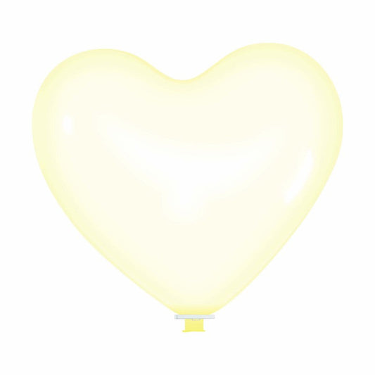 Cattex 35" Heart Crystal Yellow Latex Balloon – (1 Piece)