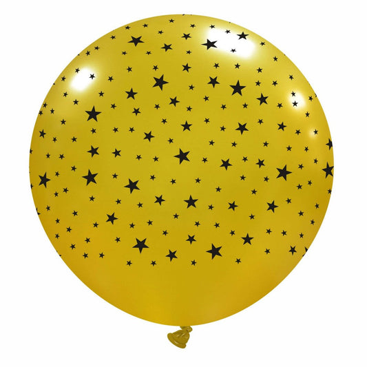Cattex 32" Round Gold Little Stars Latex Balloon – (1 Piece)
