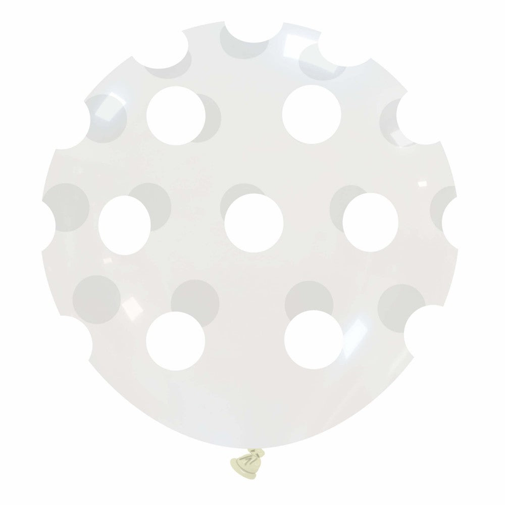 Cattex 32" Round Clear Polka Dots Latex Balloon – (1 Piece)