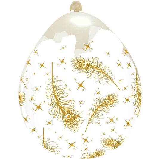 Cattex 18" Feathers Stuffing Latex Balloons – (Pack of 10)