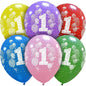Cattex 12" 1st Birthday Latex Balloons – Pack of 20 Assorted Colors