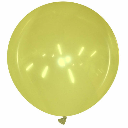 Cattex 34" Round Crystal Yellow Latex Balloon – (1 Piece)