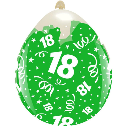 Cattex 18" 18th Birthday Stuffing Latex Balloons – (Pack of 10)