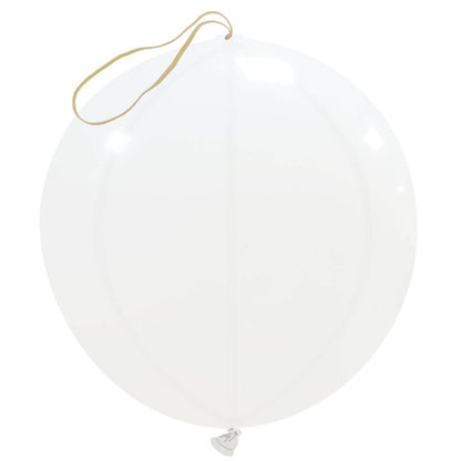 Cattex 18" Punch Ball White Latex Balloons – (Pack of 10)
