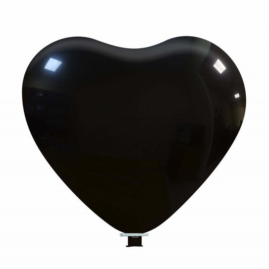 Cattex 55" Heart Black Latex Balloon – (1 Piece)